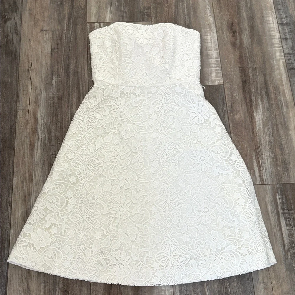 LILLY PULITZER Sienna white lace strapless dress - Picture 3 of 8